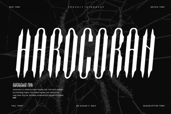 Hardcoran: A Bold Font for Dark Branding and Strong Visual Identity